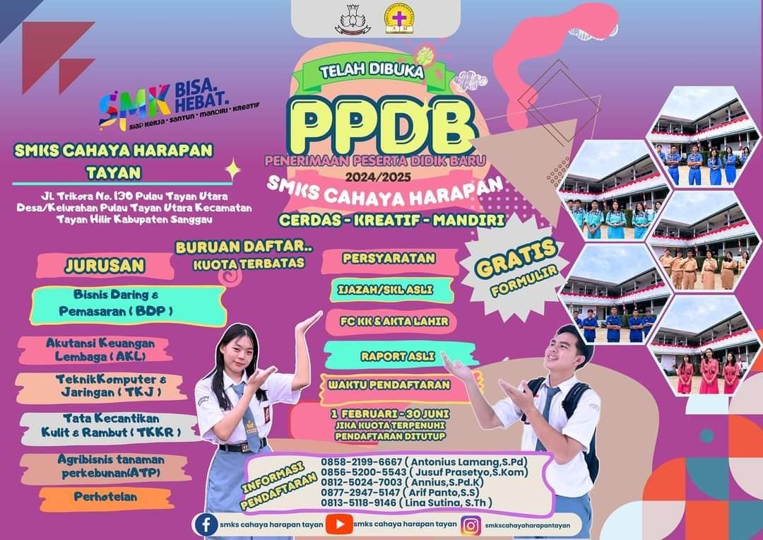 TELAH DIBUKA PPDB PENERIMAAN PESERTA DIDIK BARU 2024/2025