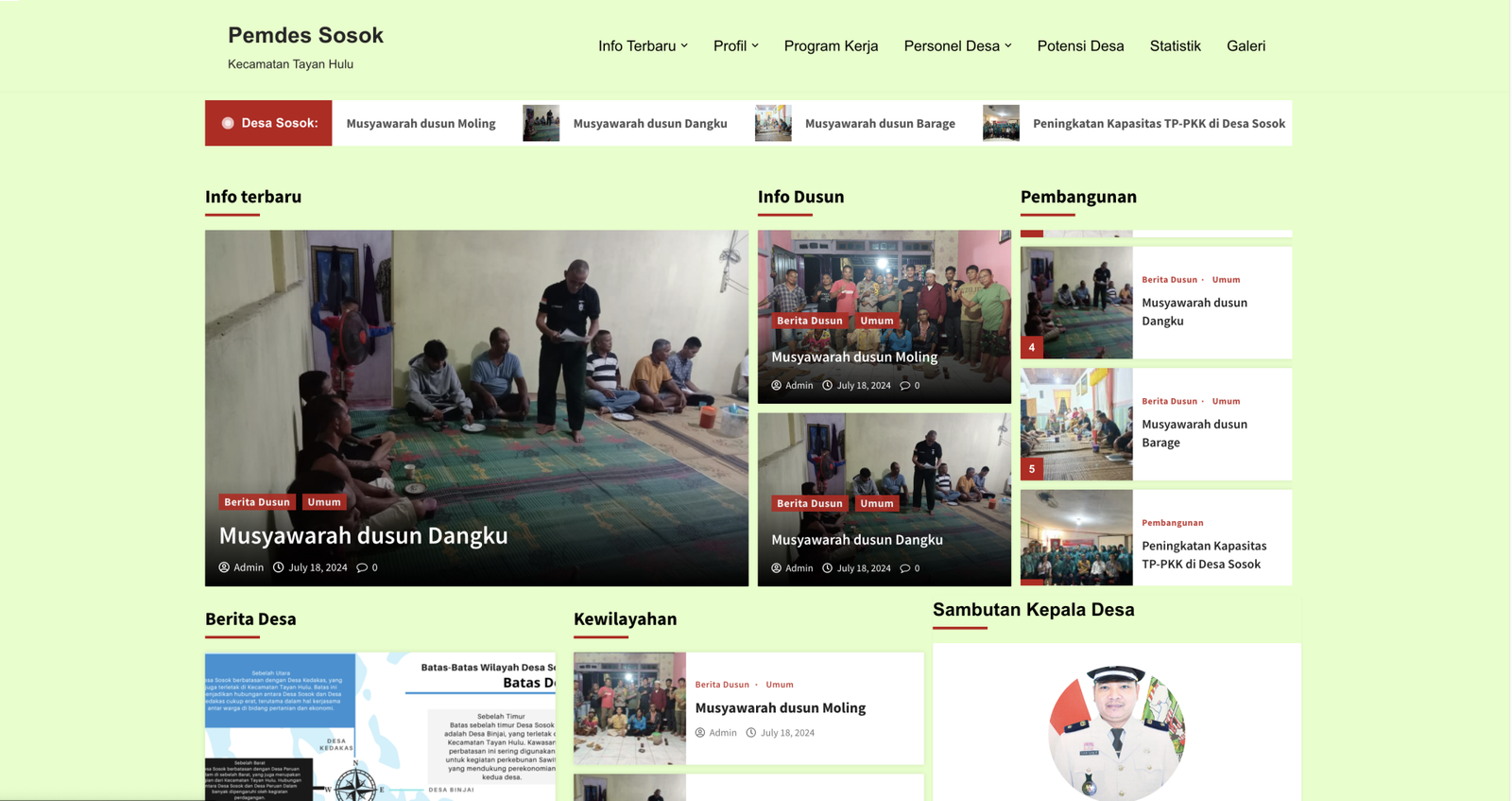 Pemerintah Desa Sosok Go Online, Resmi Luncurkan Website sosok.desa.id