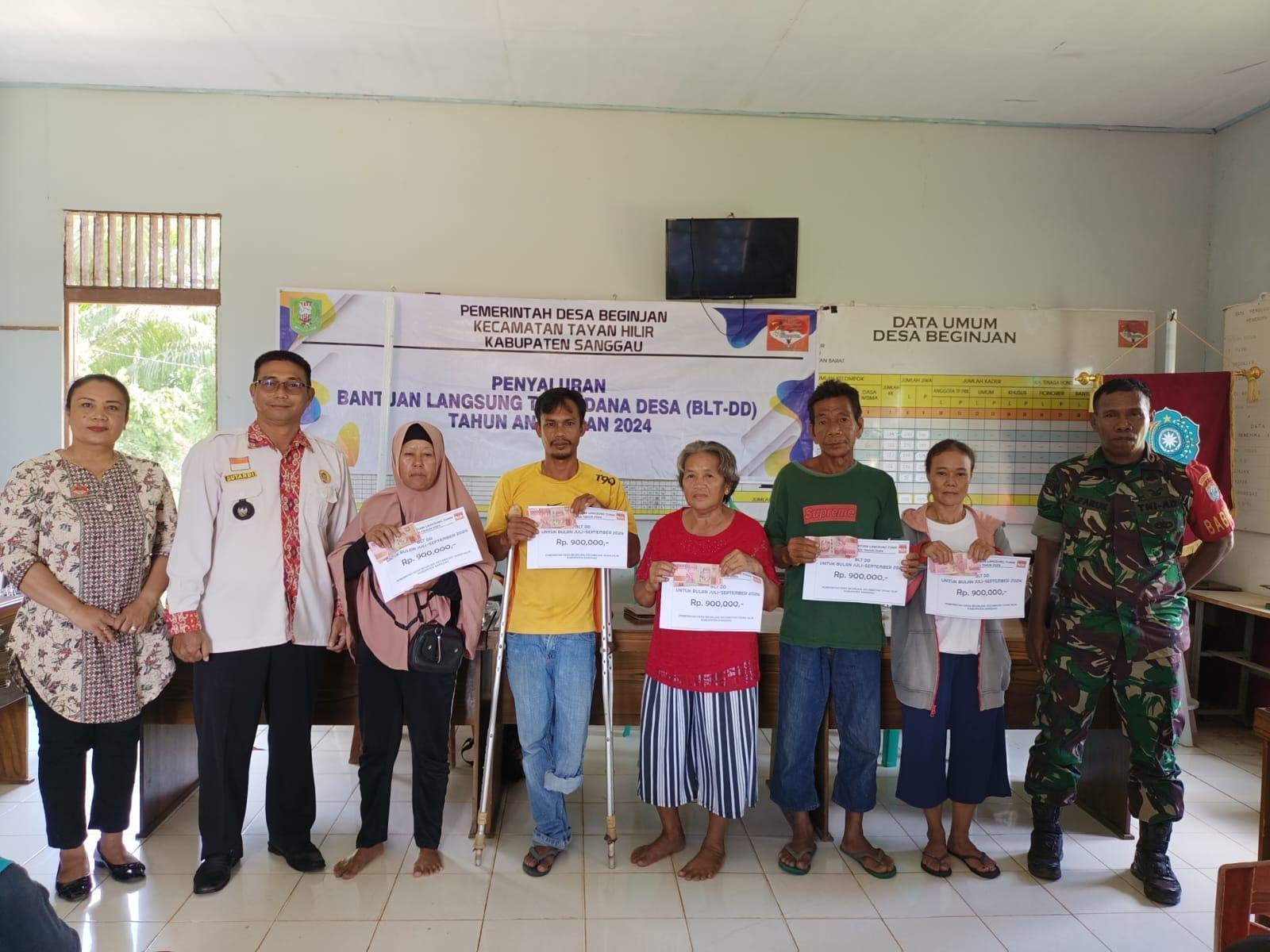 Pemerintah Desa Beginjan Salurkan Bantuan Langsung Tunai Dana Desa untuk 27 KPM