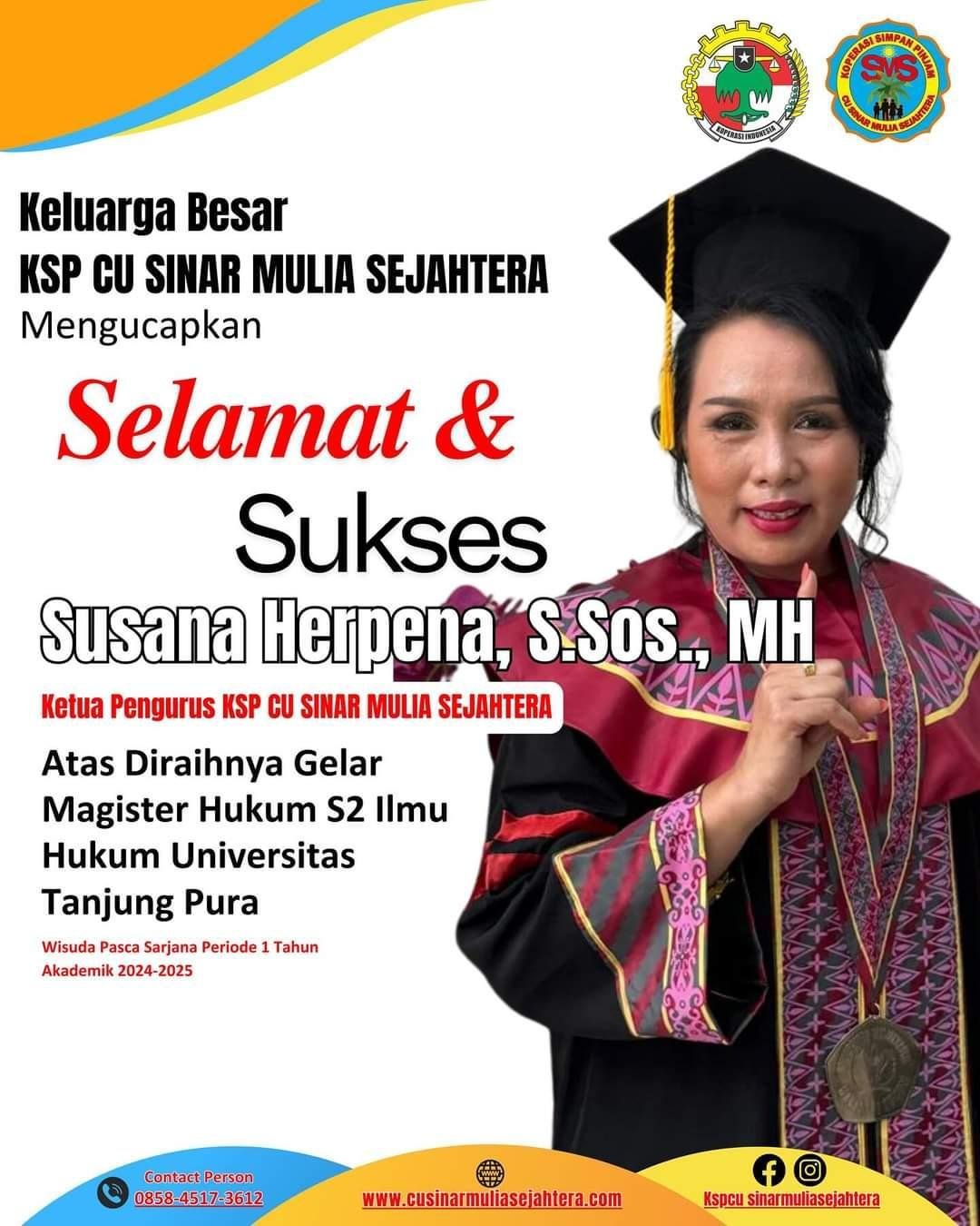 Biografi Susana Herpena, S.Sos putri daerah Mukok