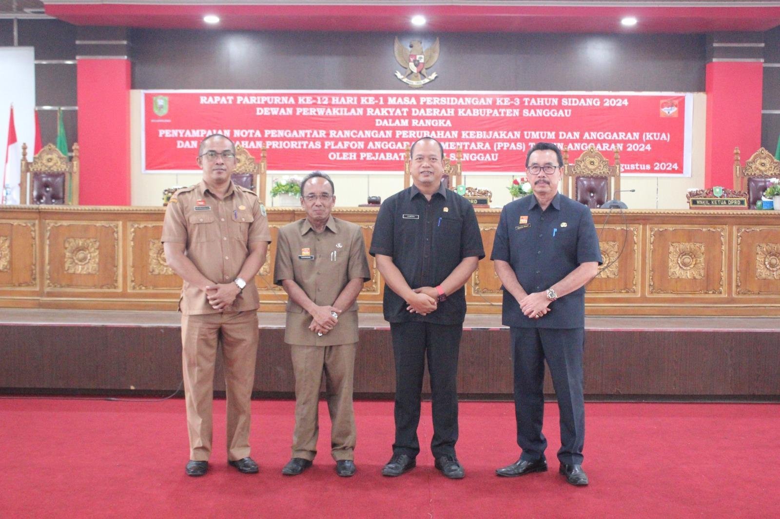 DPRD Kabupaten Sanggau Gelar Rapat Paripurna Penyampaian Nota KUA-PPAS Perubahan 2024