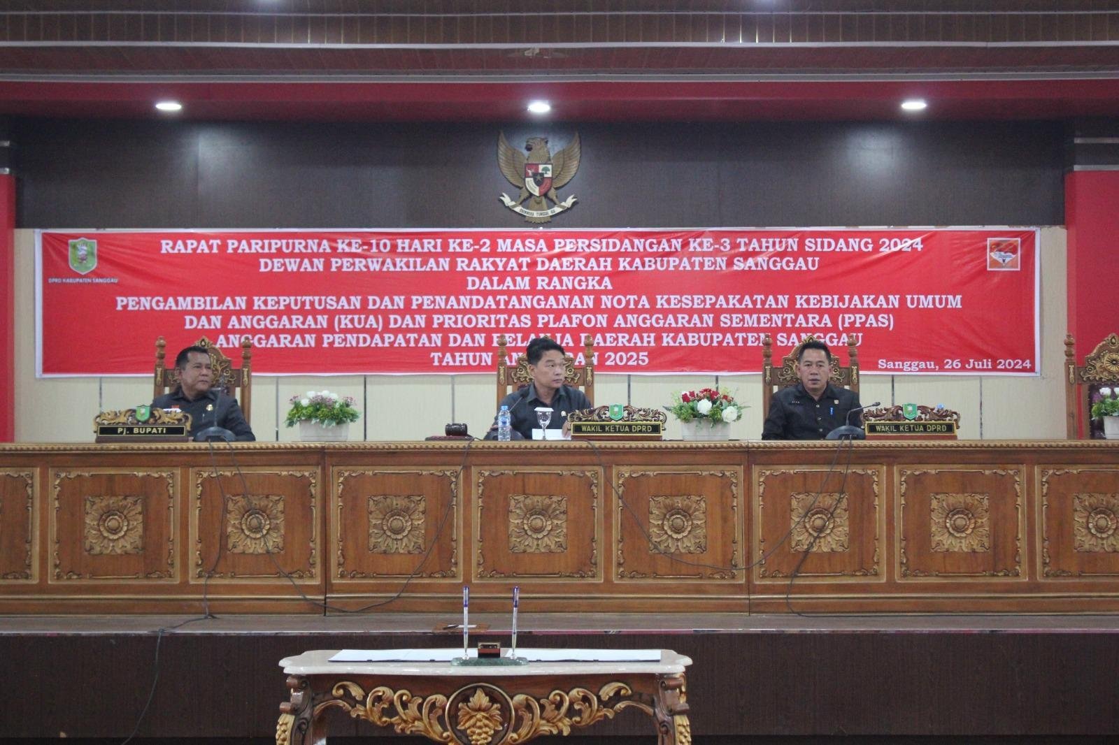 DPRD Kabupaten Sanggau Sepakati KUA-PPAS APBD Tahun Anggaran 2025 dalam Rapat Paripurna