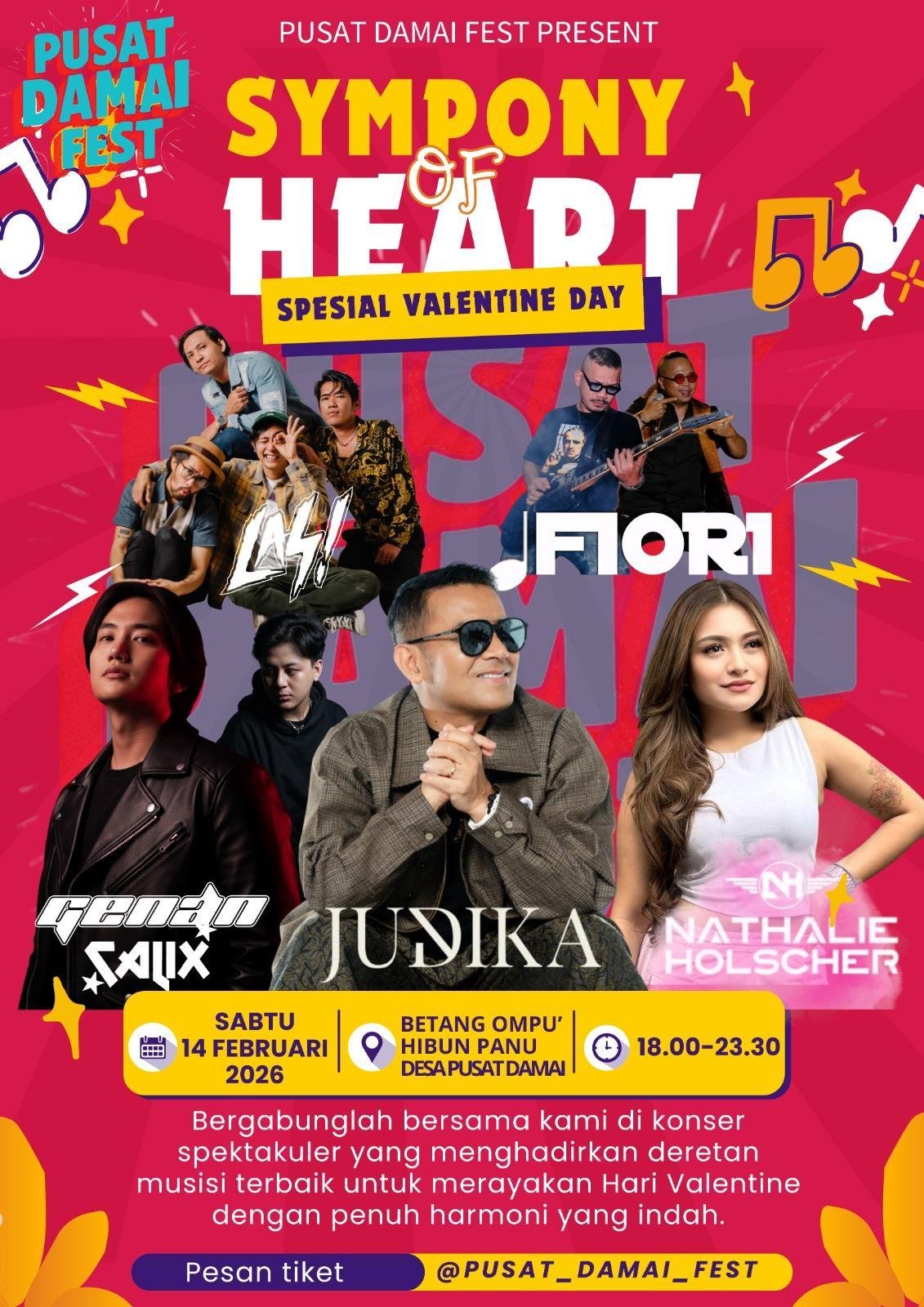Pusat Damai Fest Hadirkan Judika di Perayaan Valentine Day 14 Februari 2026