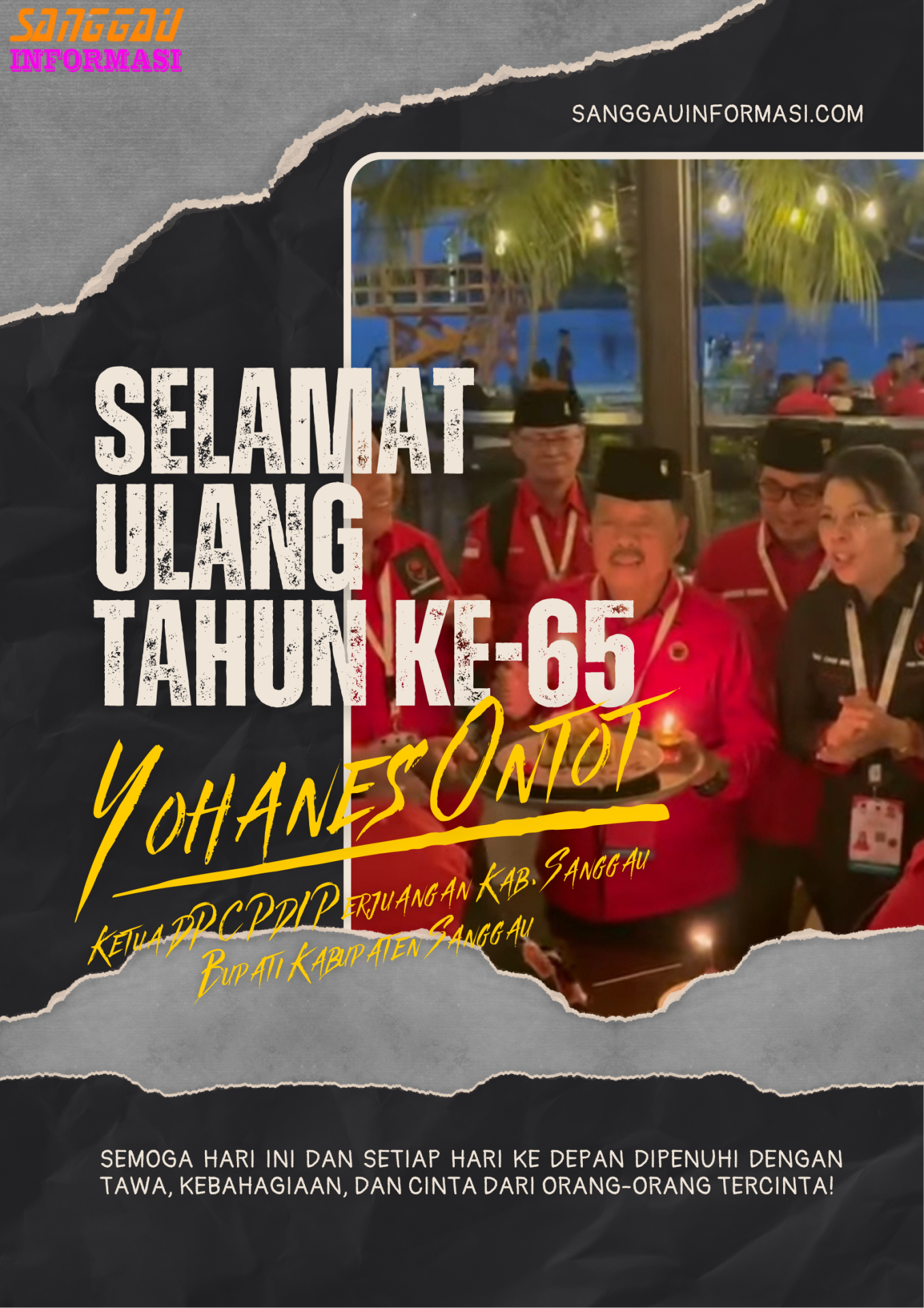 Kode Alam Kebahagiaan Warnai Ultah ke-65 Ketua DPC PDI Perjuangan Sanggau