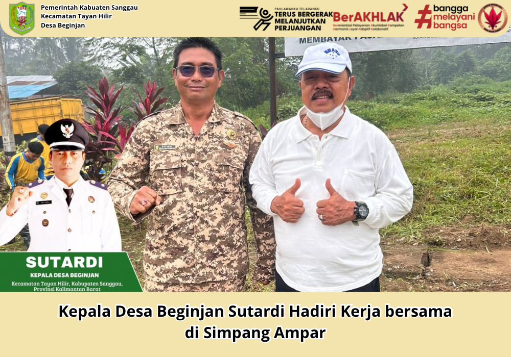 Kepala Desa Beginjan Sutardi Kerja Bakti di Simpang Ampar