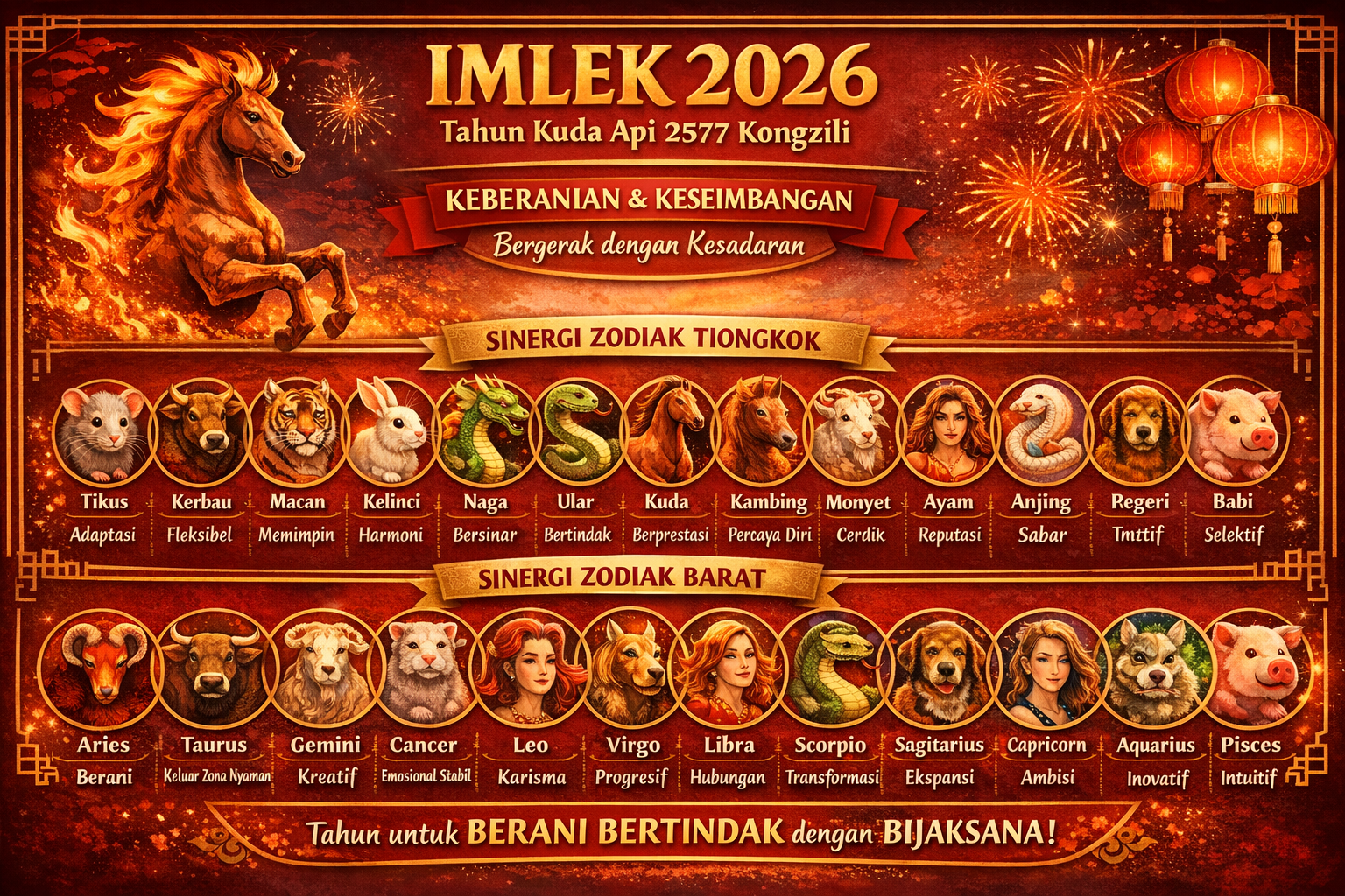 Makna Imlek Tahun 2026: Harmoni dan Keberanian di Tahun Kuda Api 2577 Kongzili