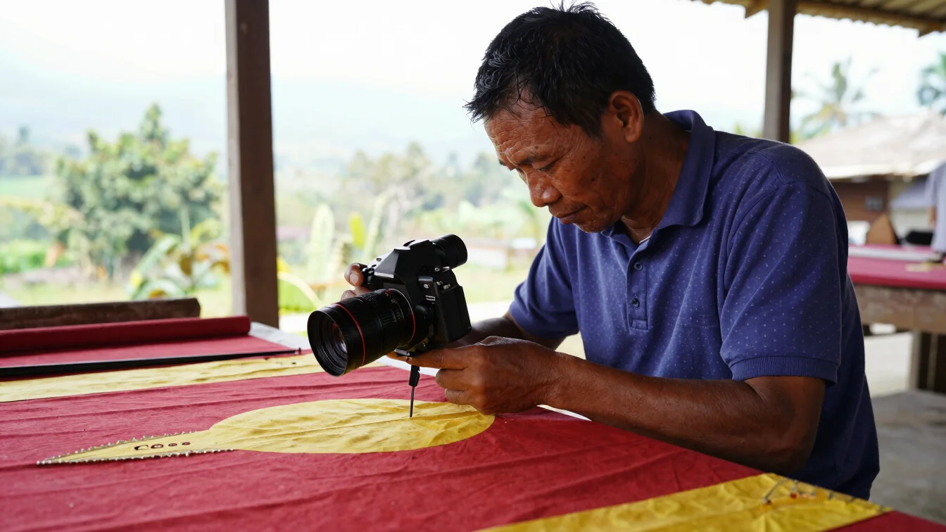 Authentic photojournalism of a local artisan working on tradition