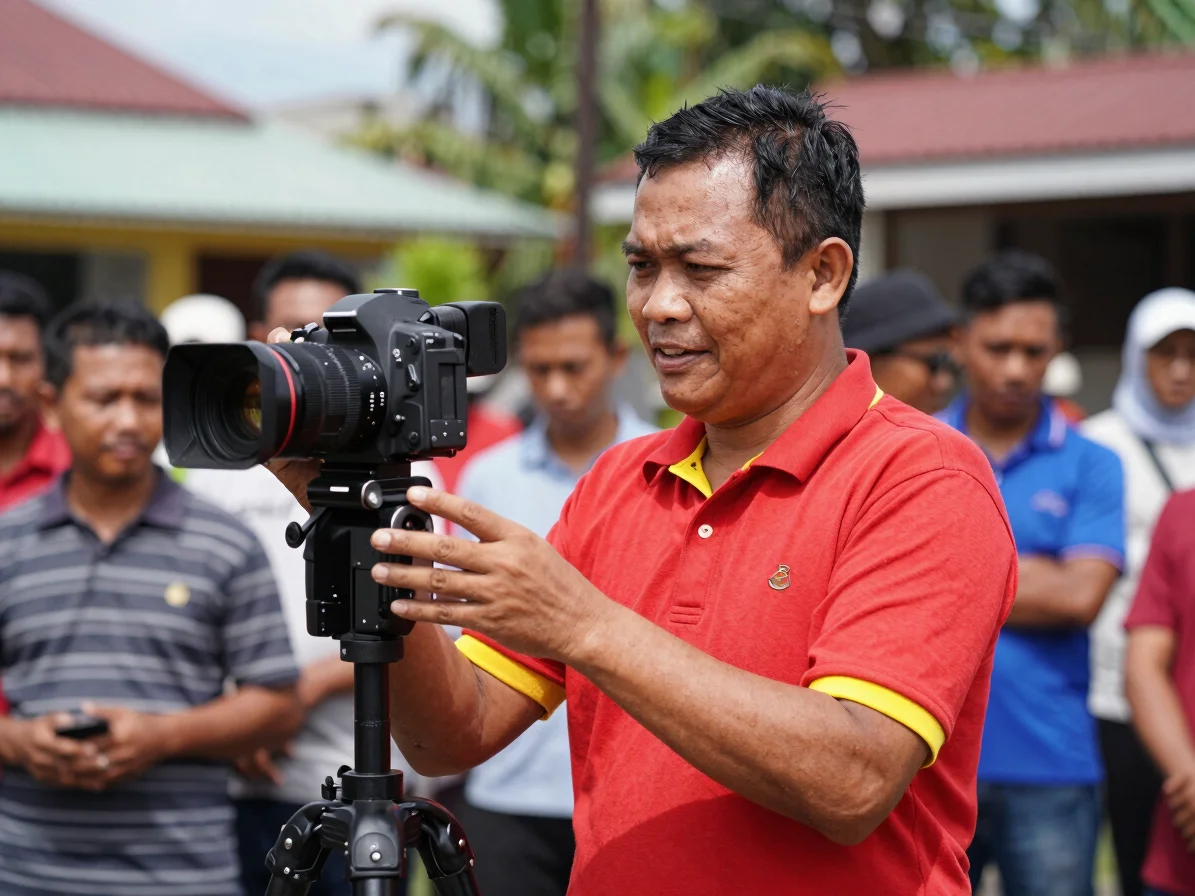 Authentic photojournalism of a local Sanggau personality (e.g., m